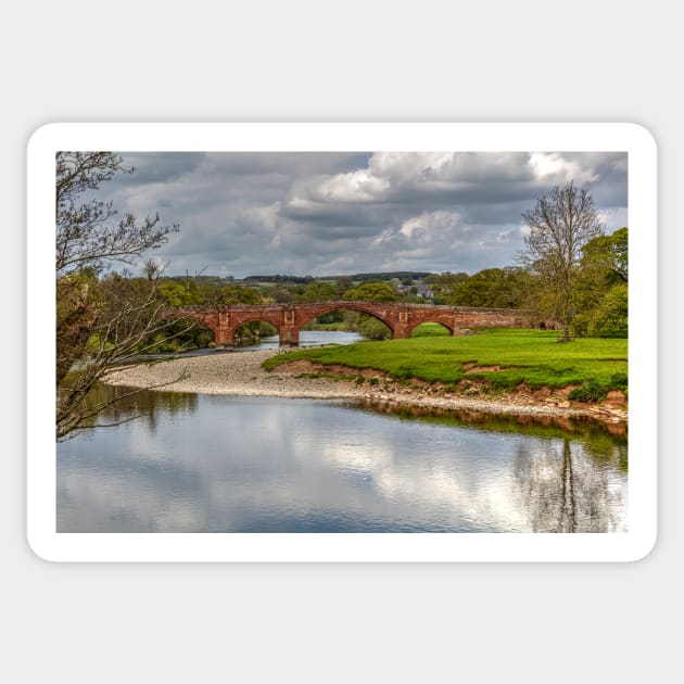 Sandstone Bridge Across The River Eden, Cumbria, UK Sticker by tommysphotos